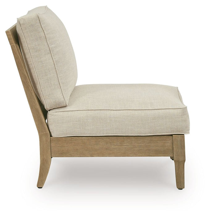 Clare View - Armless Chair With Cushion - Beige - Simple Home Plus