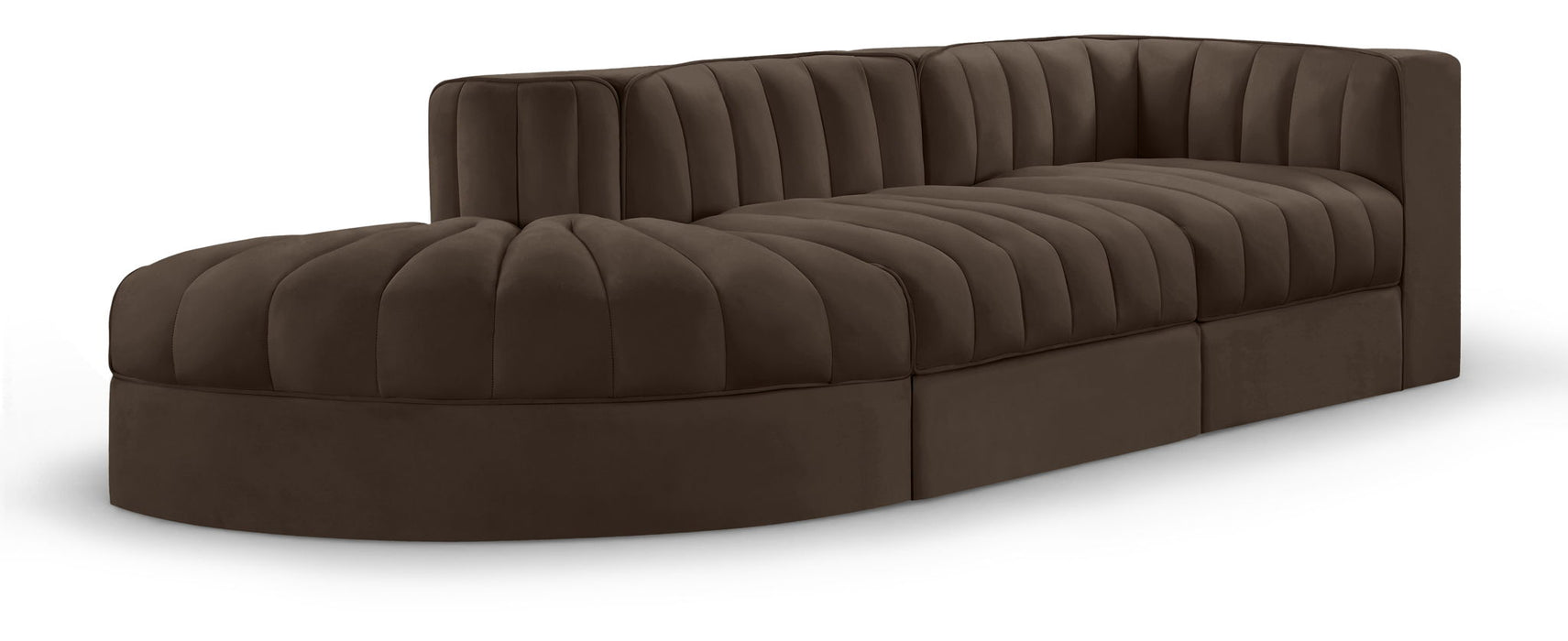 Rummi - Velvet Performance Fabric Upholstered 3 Piece Modular Sectional - Simple Home Plus