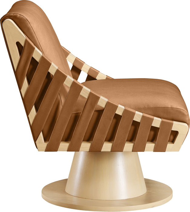 Millwin - Swivel Accent Chair With Natural Base - Simple Home Plus