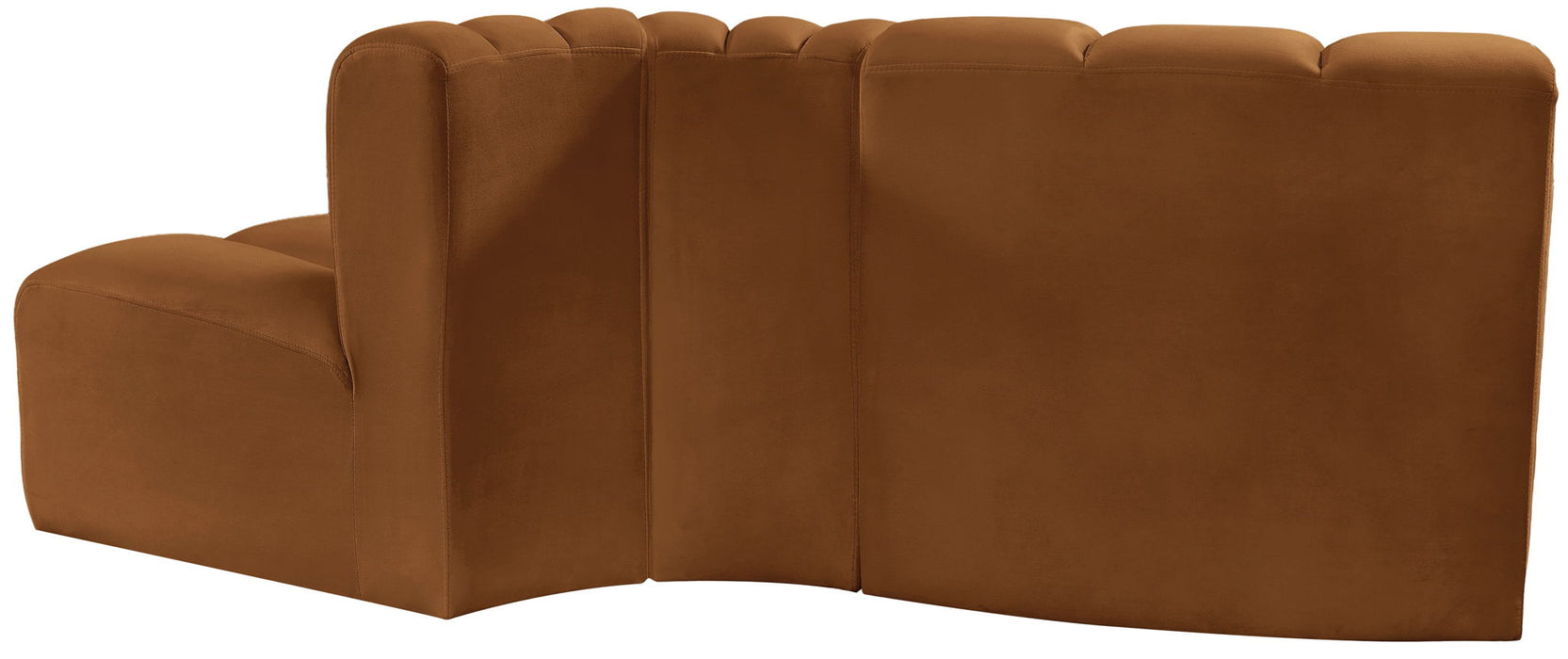 Arc - Velvet 3 Piece Modular Sofa - Saddle - Simple Home Plus