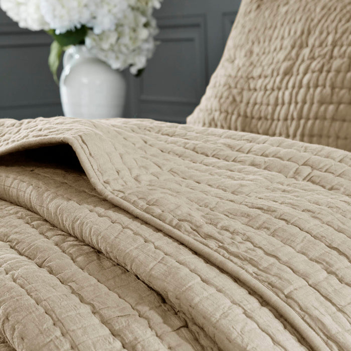 Serene - Hand Quilted Coverlet Set - Linen - Simple Home Plus