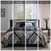 Vienna - 6 Piece King Printed Cotton Quilt Set With Throw Pillows - Black - Simple Home Plus