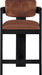 Sacha - Velvet Stool With Black Base - Simple Home Plus