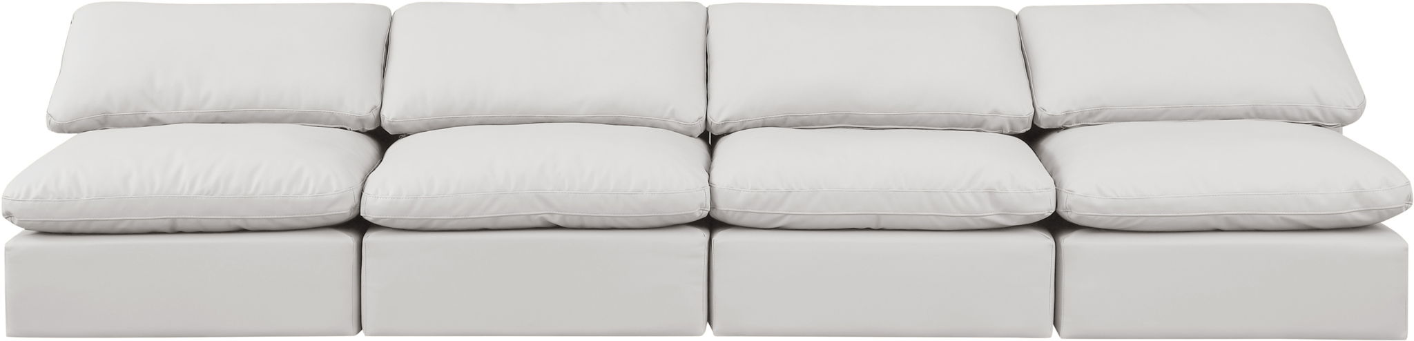 Indulge - Faux Leather 4 Seat Modular Armless Sofa