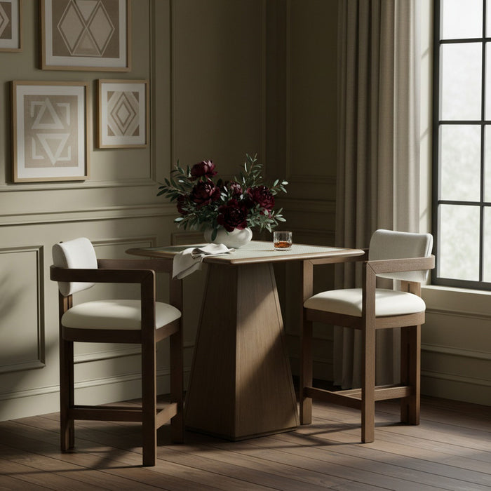 Ravina - Upholstered Counter Stool With Stained Brown Base - Simple Home Plus