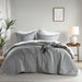 Camden - Twin/Twin Long Chambray Print Solid Comforter Set - Gray - Simple Home Plus