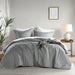 Camden - King/California King Chambray Print Solid Comforter Set - Gray - Simple Home Plus