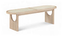 Canovia - Solid Wood And Faux Cane Bench - Simple Home Plus