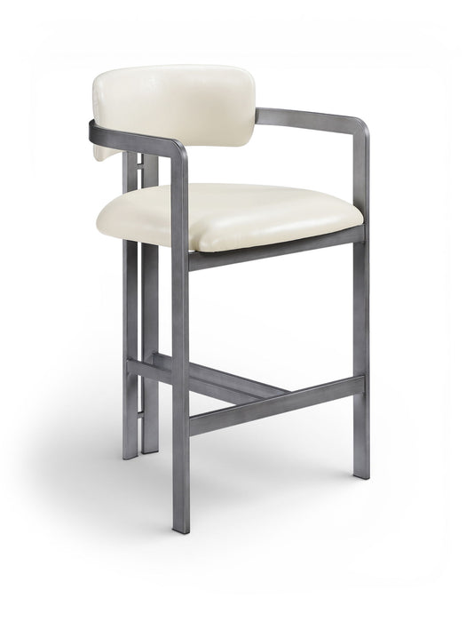 Aurum - Vegan Leather Upholstered Counter Stool With Gray Base - Simple Home Plus