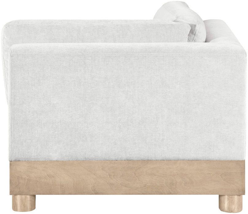 Turin - Chenille Fabric Upholstered Modular Corner Chair - Natural Base - Simple Home Plus