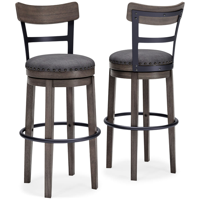 Caitbrook - Gray - Tall UPH Swivel Barstool - Simple Home Plus