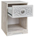 Paxberry - One Drawer Night Stand - Open Cubby - Whitewash - Simple Home Plus