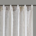 Ebby - 50x95" Poly Printed Curtain Panel With Tufted Stripe (Set of 2) - White / Taupe - Simple Home Plus