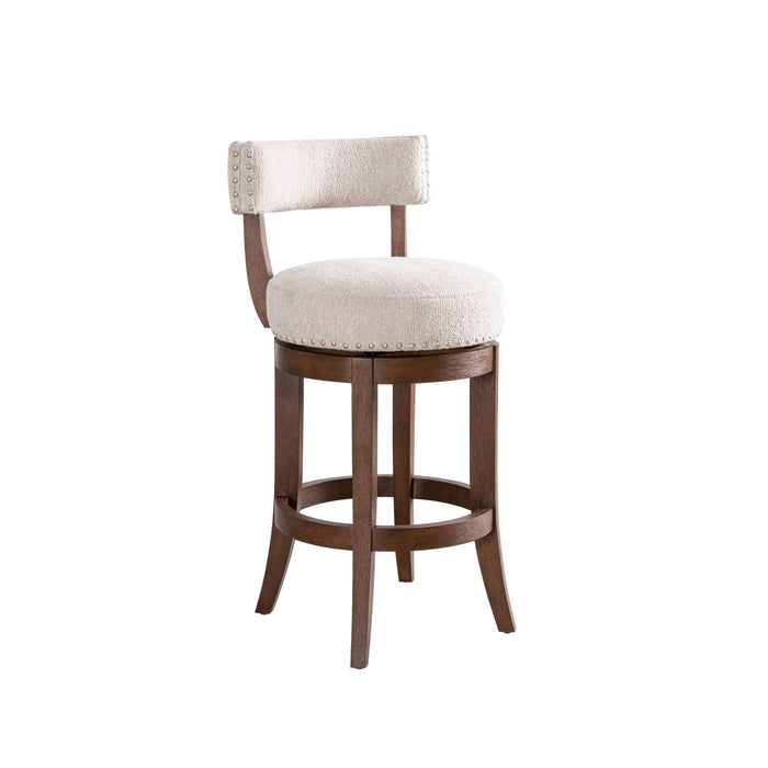 Mystic - Solid Wood Upholstered 26" Counter Height Swivel Barstool - Simple Home Plus