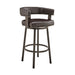 Lorin - 26" Counter Height Swivel Bar Stool - Java - Brown Finish And Faux Leather - Simple Home Plus