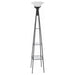 Gianni - 3-Shelf Frosted Torchiere Floor Lamp - Black - Simple Home Plus