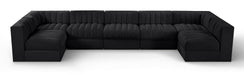 Rummi - Velvet Performance Fabric Upholstered 7 Piece Modular Sectional (With 2 Corner Chairs) - Simple Home Plus