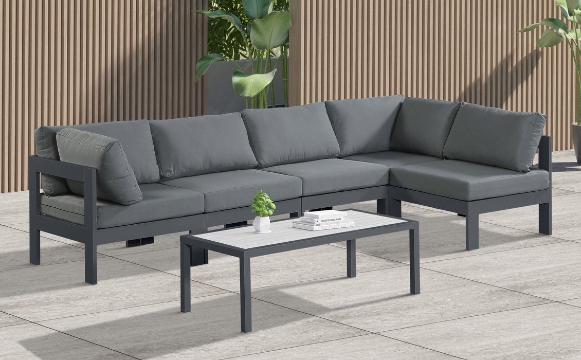 Nizuc - Outdoor Patio 5 Piece Modular Sectional With Gray Frame - Simple Home Plus