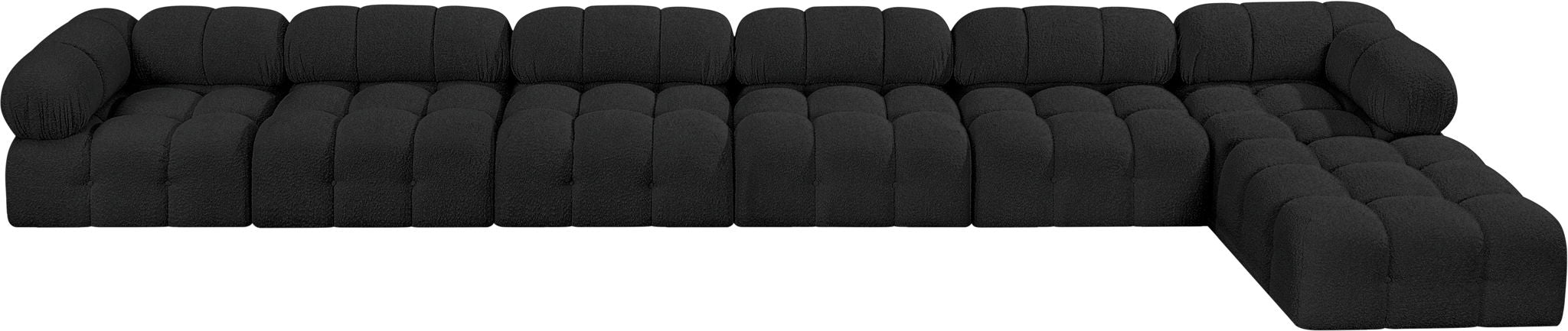 Ames - 7 Piece Boucle Fabric Modular L-Shaped Sectional - Simple Home Plus