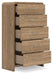 Gramburg - Five Drawer Chest - Warm Natural Brown - Simple Home Plus