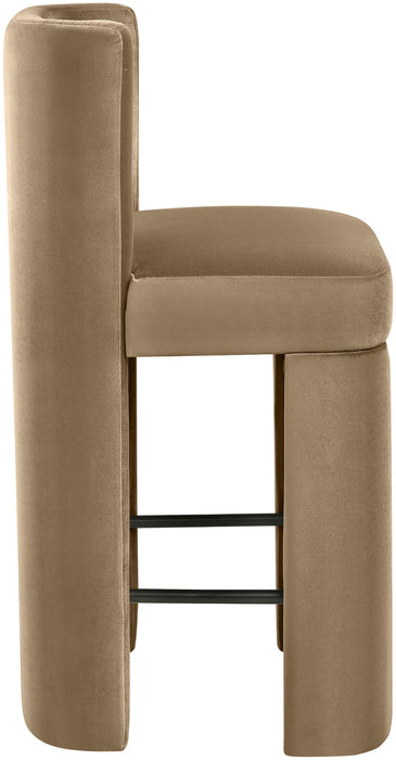 Zuno - Velvet Performance Fabric Upholstered Counter Stool (Set of 2)