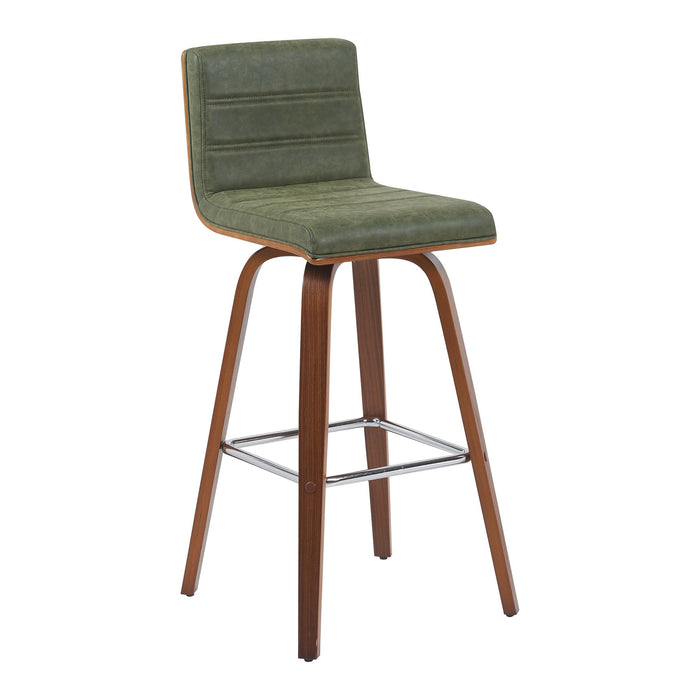 Vienna - Modern Swivel Bar Height Stool - Walnut Finished Wood Frame - Simple Home Plus