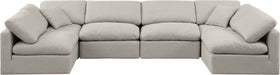Indulge - Linen 6 Piece Modular U-Shaped Sectional - Simple Home Plus
