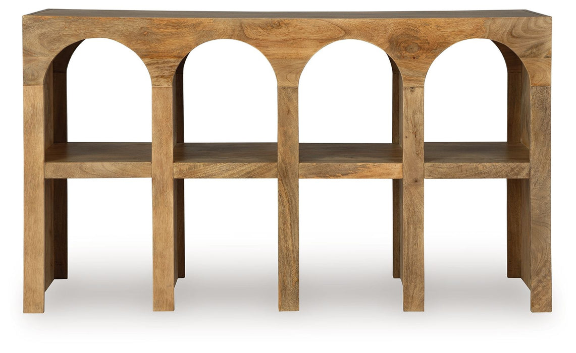 Luzmanacy - Natural Brown - Console Sofa Table - Simple Home Plus