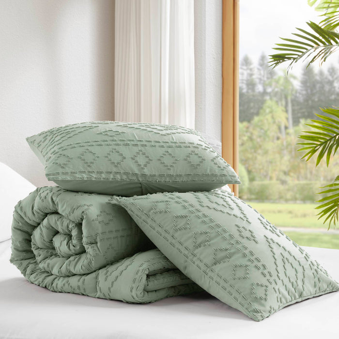 Gigi - Full/Queen Comforter Mini Set - Sage Green - Simple Home Plus