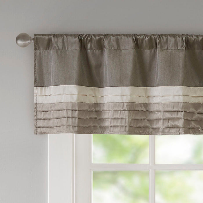 Amherst - Polyoni Pintuck Window Valance - Natural - Simple Home Plus
