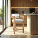 Sacha - Linen Stool With Natural Base - Simple Home Plus
