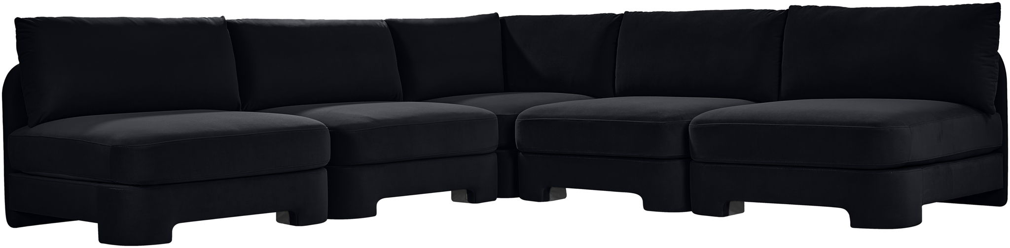 Hammond - Velvet Performance Fabric Upholstered 5 Piece Armless Sectional - Simple Home Plus