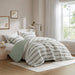 Merritt - Full/Queen Yarn-Dyed Striped Comforter - Sage Green - Simple Home Plus