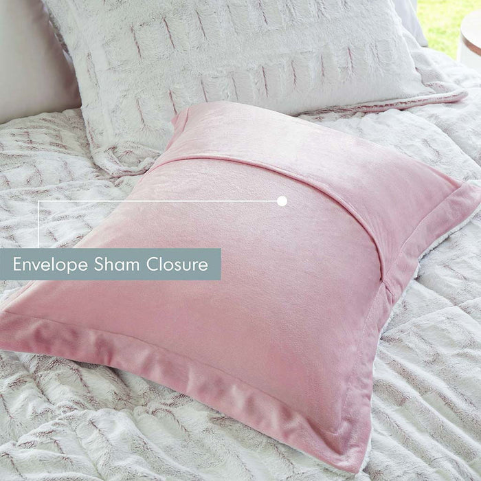 Gia - Twin Back Print Long Comforter Mini Set - Blush - Simple Home Plus