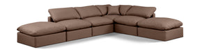 Indulge - Faux Leather 6 Piece Modular Armless Sectional - Simple Home Plus
