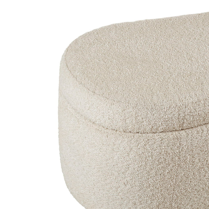 Bailey - Boucle Flip Top Storage Bench - Cream - Simple Home Plus