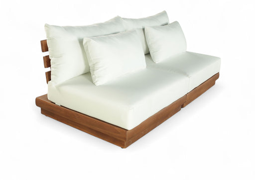 Mirella - 2 Piece Water Resistant Fabric 74" Upholstered Outdoor Patio Modular Armless Loveseat - Simple Home Plus