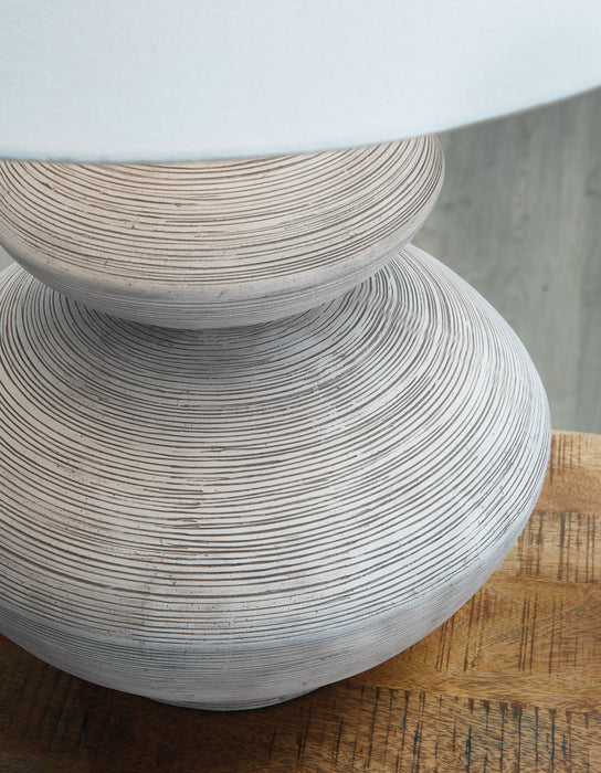 Brickdon - Distressed White - Poly Table Lamp - Simple Home Plus