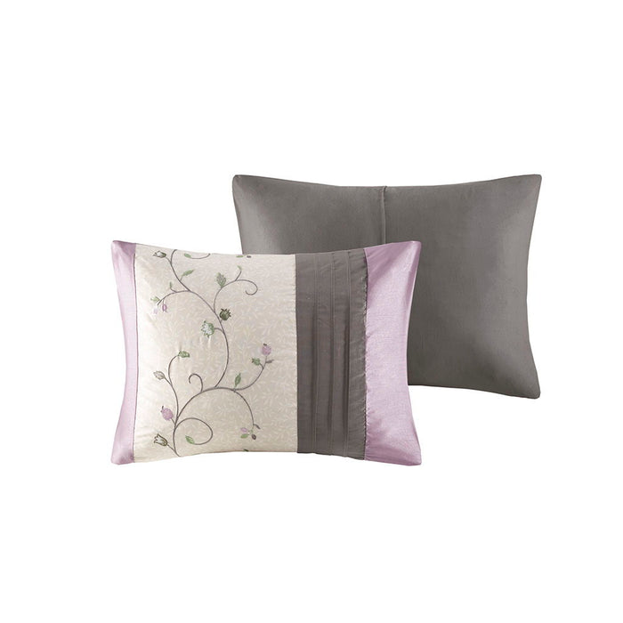 Serene - King Embroidered Piece Comforter (Set of 7) - Purple