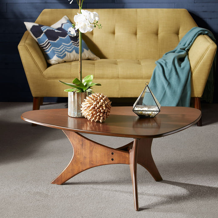 Blaze - Triangle Coffee Table - Brown - Wood - Simple Home Plus