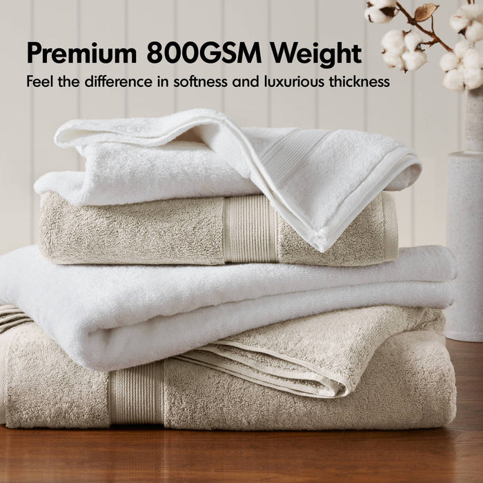 800GSM - 2 Piece Set Bath Sheet Antimicrobial - White - Simple Home Plus