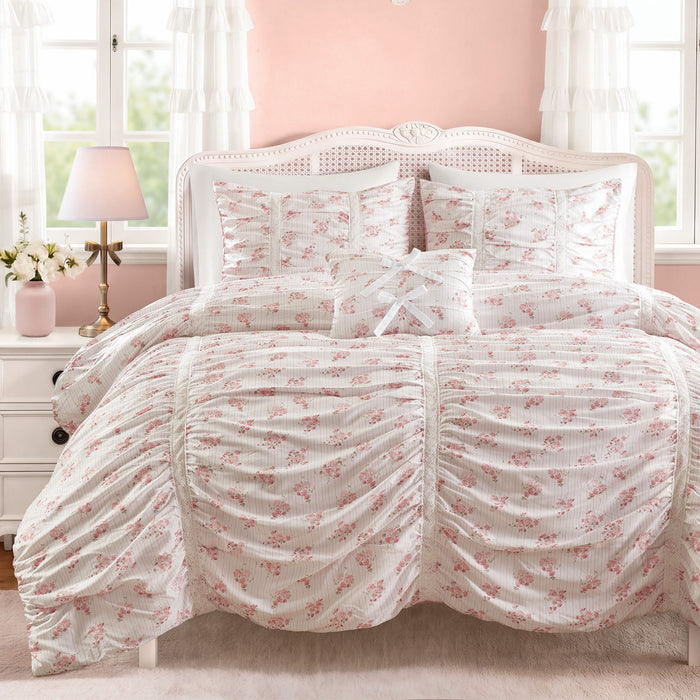 Anabelle - Queen Comforter Set - Pink
