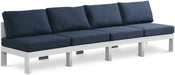 Nizuc - Outdoor Patio 4 Seat Armless Modular Sofa With White Frame - Simple Home Plus