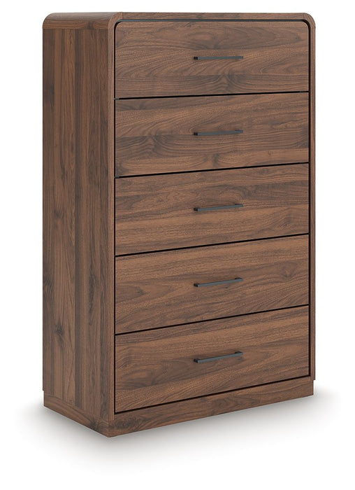 Fortlorn - Walnut Brown - Five Drawer Chest - Simple Home Plus