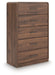 Fortlorn - Walnut Brown - Five Drawer Chest - Simple Home Plus