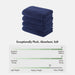 Diagonal Ribbed - 4 Piece Hand Towels Set - Navy - Simple Home Plus