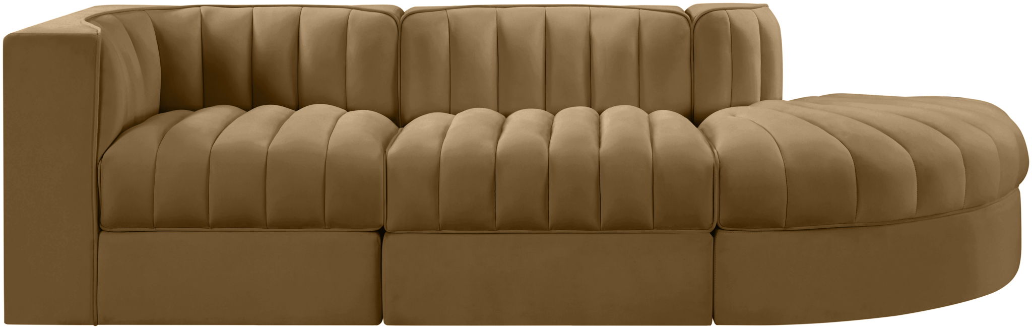 Rummi - Velvet Performance Fabric Upholstered 3 Piece Modular Sectional - Simple Home Plus