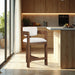 Sacha - Velvet Stool With Brown Base - Simple Home Plus
