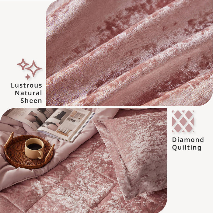 Felicia - King Duvet Cover Set - Blush - Simple Home Plus