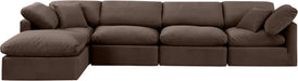 Indulge - Velvet 5 Piece Modular Sectional With Chaise - Simple Home Plus
